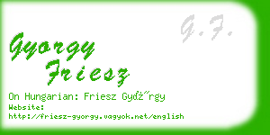 gyorgy friesz business card